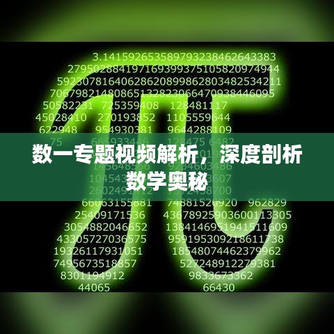 数一专题视频解析,深度剖析数学奥秘