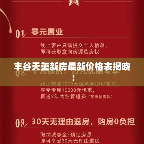 丰谷天玺新房最新价格表揭晓！