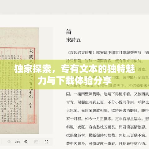 独家探索，专有文本的独特魅力与下载体验分享