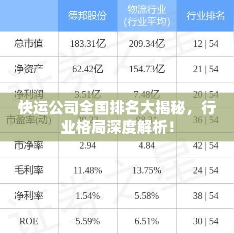 快运公司全国排名大揭秘，行业格局深度解析！