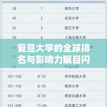 复旦大学的全球排名与影响力瞩目闪耀
