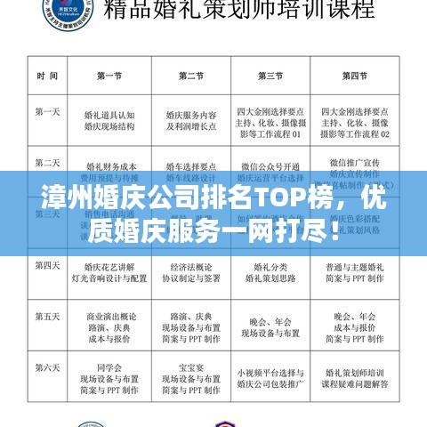 漳州婚庆公司排名TOP榜，优质婚庆服务一网打尽！