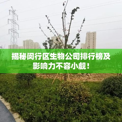 揭秘闵行区生物公司排行榜及影响力不容小觑！